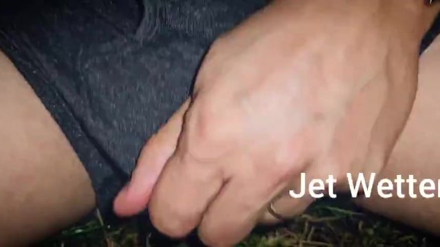 Pee watering the grass through my boxers