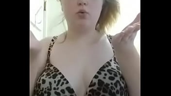 Horny teen plays with her boobs