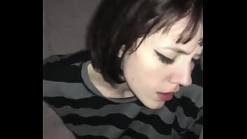 Emo teen loves girl blowjob and takes facial