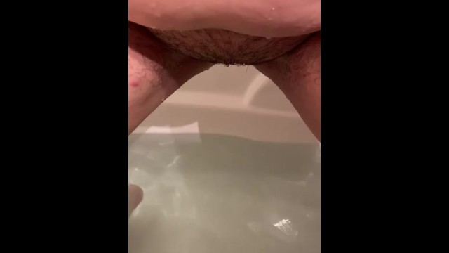 Hotwife slut warms tub with piss