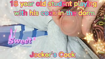 18 year old student playing with his cock in the dorm