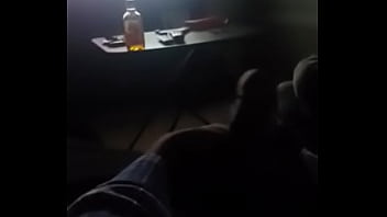 Stroking this big black cock while watching TV