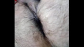 Flaccid cock cumming in hairy ass