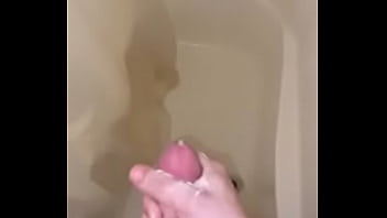 Big White Cock Cums in Shower