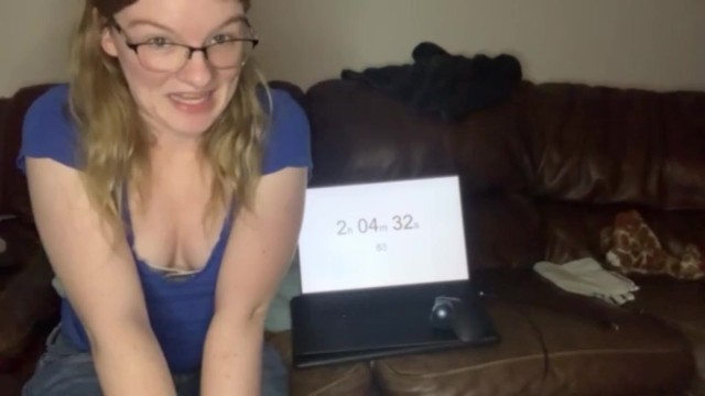 Cute Blonde Tries to Test her Bladder, Soaks Jeans