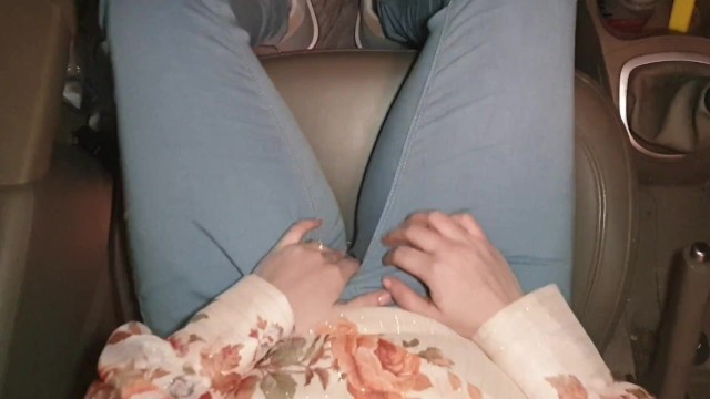 ⭐ POV Car Wetting. Cute girl cant hold it and wets herself in the seat!