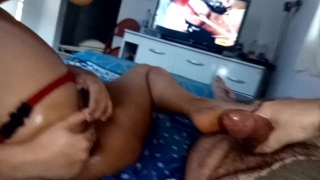 I love to see dick in the bitch's mouth in porno, I masturbated my ass and pussy??☝️