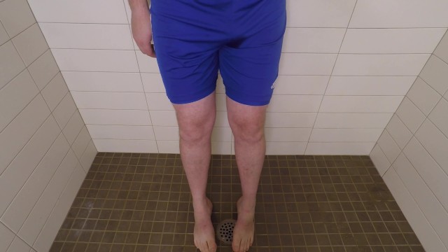 Adidas Shorts and Under Armour Spandex Shorts Get Wet with Piss/Pee and Filled with Cum