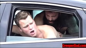 Sweaty Markus Kage bareback a boy in the car- CreeperDad.com
