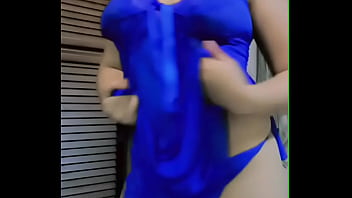 Sexy dance of blue dress