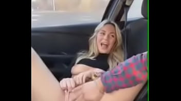 Blonde girl masturbate in car - italian talk
