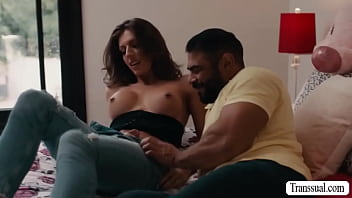 Fat guy rimjob and analed busty TS stepsis