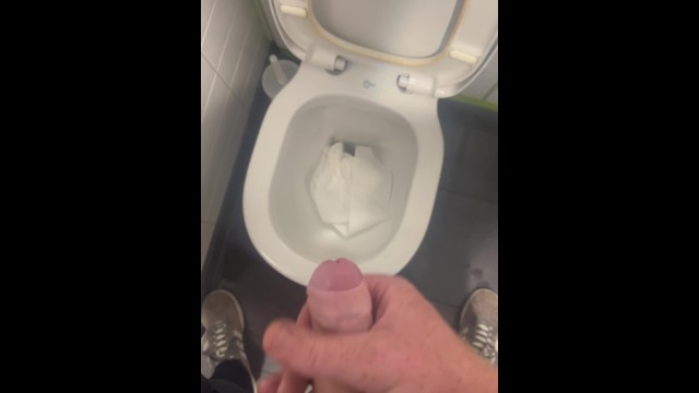 Quick stop in public toilet for a piss with my hard cock