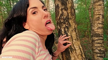 Linda del Sol goes into the nature and fucks a big cock in her pussy and ass with pee