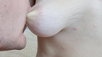 Extremly close-up nipple play