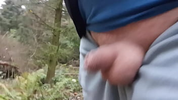 Little penis small dick outside outdoor flash show penis