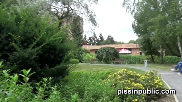 City center parks bring an unusual view on hot peeing babes