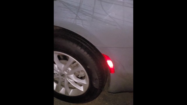 Desperation MILF piss on a Winter road, caught by motorist.
