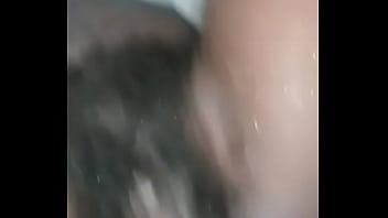 Girlfriend shows her hairy wet pussy