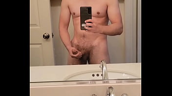 Working out naked then cummings in the shower