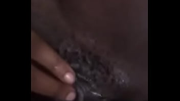 Ebony black African fingering pussy