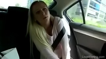 Bursting To Pee In Car, Pretty Young Girl Can't Hold It Before Relieving Herself
