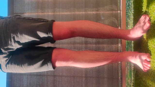 Pissing My Black Jeans Shorts On My Balcony