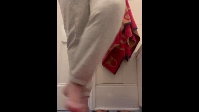 Timelapse desperately holding pee and wetting