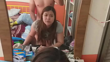 Un rico anal frente al espejo a la puta gordibuena culona mexicana