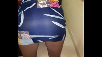 Ebony ass in skirt