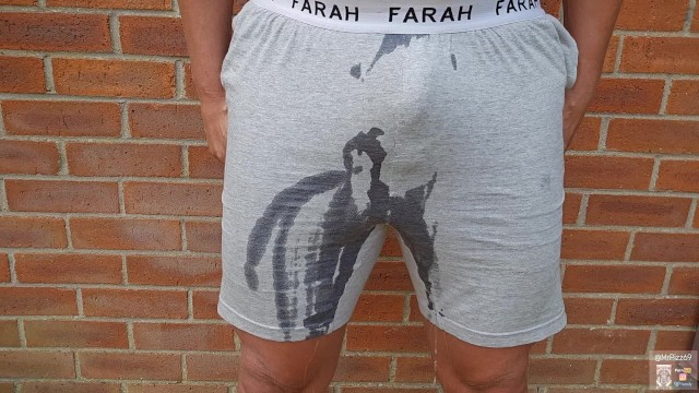 Watch me wet my shorts. Going commando and pissing myself for fun!