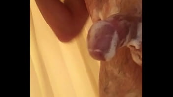 Stroking my HARD Big White Cock in the Shower