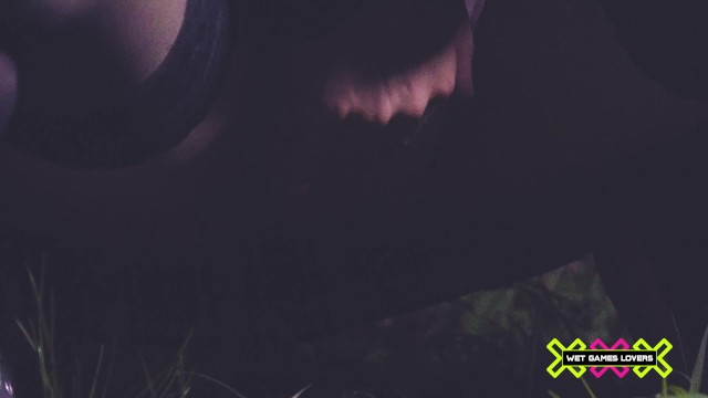 She loves to piss outdoors at night in the garden