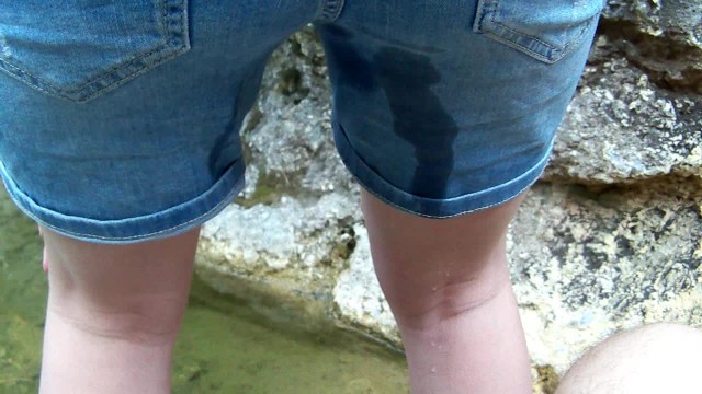 Peeing my panties after being fucked hard... Again - Shaved wet teen pussy