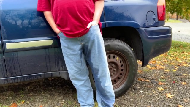 Just Peeing Myself Beside My Car