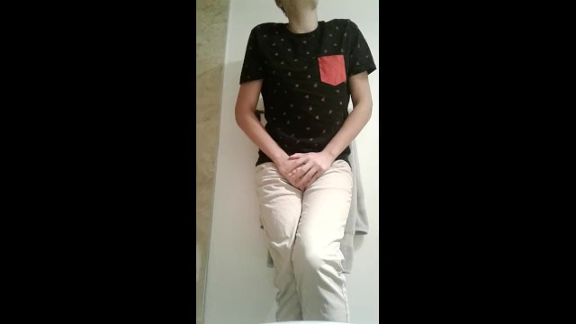 Desperate guy pissing his pants