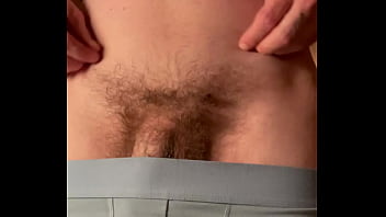 Playing with my bush and pulling out my cock - solo vocal pube play