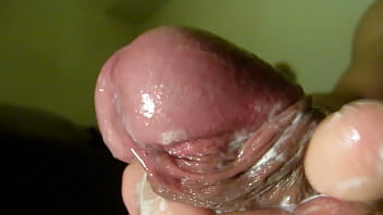 Cumshot of red head penis