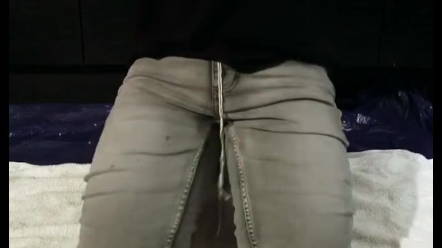 Struggling to get my denim shorts off before I burst