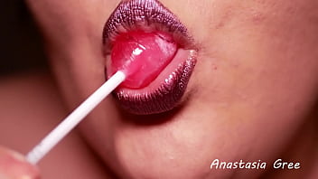 sensual lollipop licking