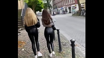 Candid German Teen Leather Leggings