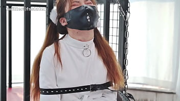 asian latex catsuit woman straitjacket bondage