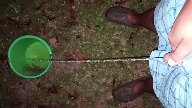 Peeing in a bucket