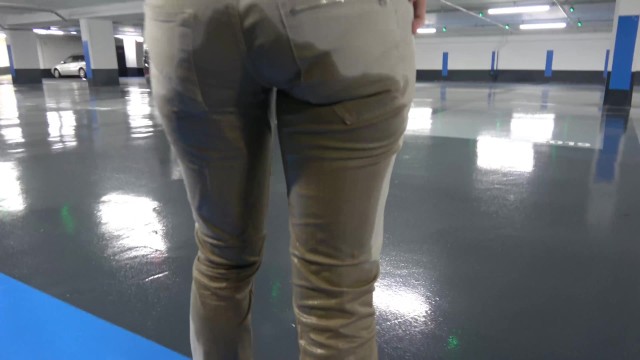 too late, she totally pee in her pants in an underground parking