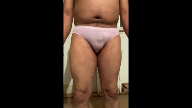 Desperate Victoria’s Secret panties piss (I try on a pair of VS panties and urgently piss in them)