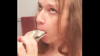 Dumb slut Adsolution / Chloe (Rayman ROTD dev) deepthroats a hair straightener