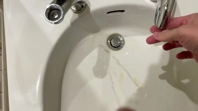 Peeing on bathroom sink