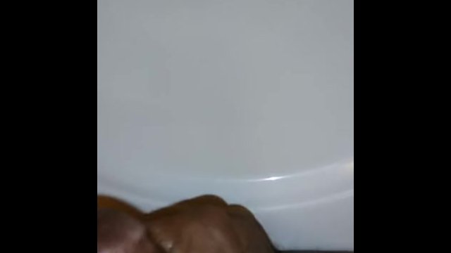 Ebony Dick cumming in sink