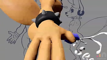 Gay Furry 3D Character Sculpt Turn-Around Mustard OC