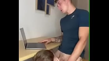 alpha Slapping under table while his cock serviced